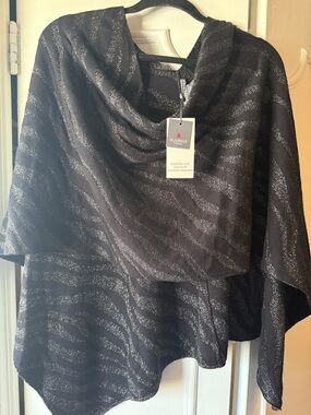 Alashan Black Shimmer Zebra-Stripe Cape